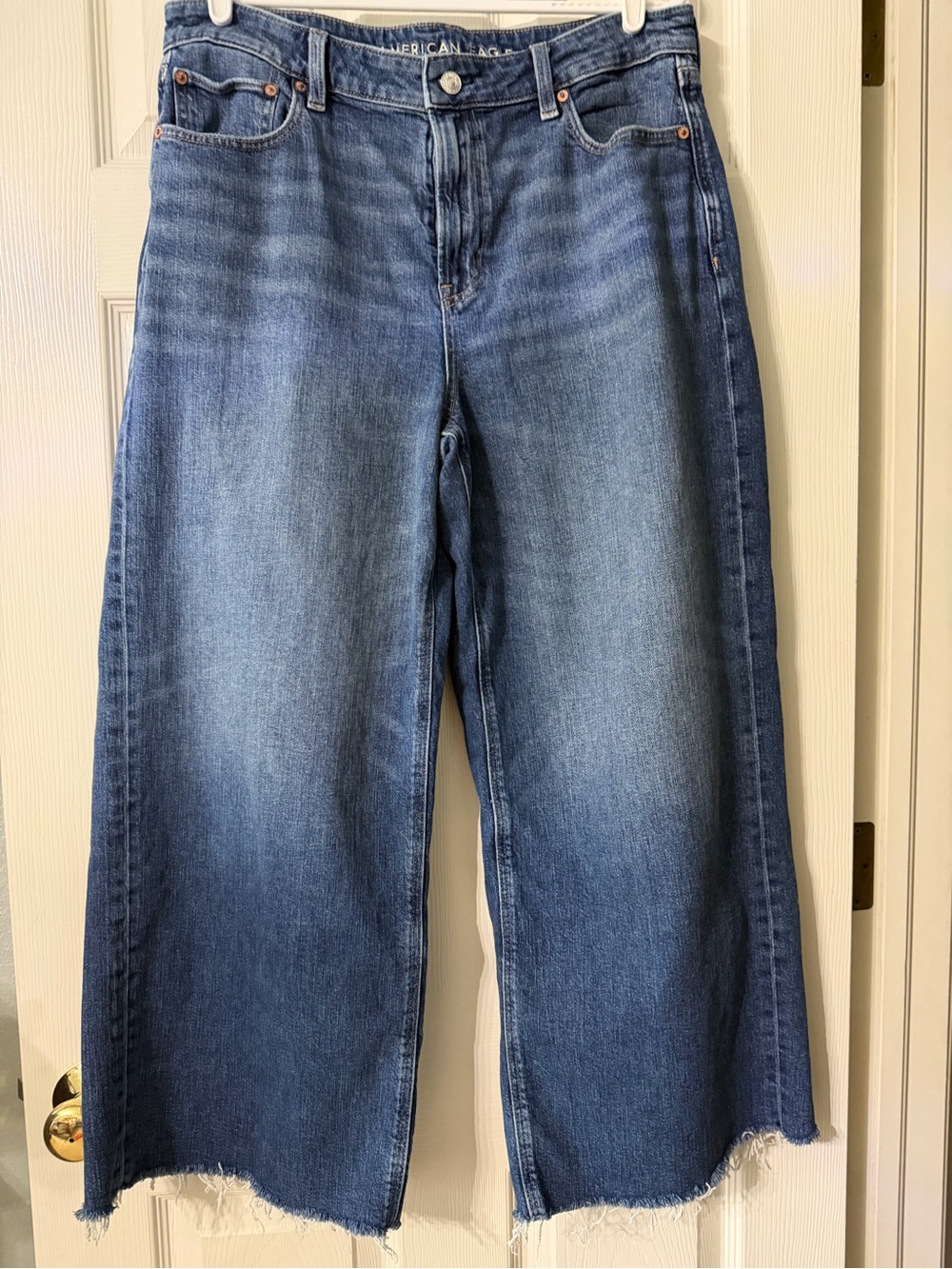 American Eagle Outfitters Light Blue Super High-Rise Baggy Wide Leg Jeans